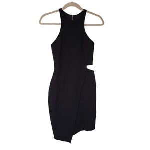 Bec & Bridge Black High Neck Cut Out Sleeveless Party Mini Dress
